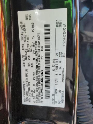 2020 FORD F150 SUPER - 1FTEW1E44LKD77820