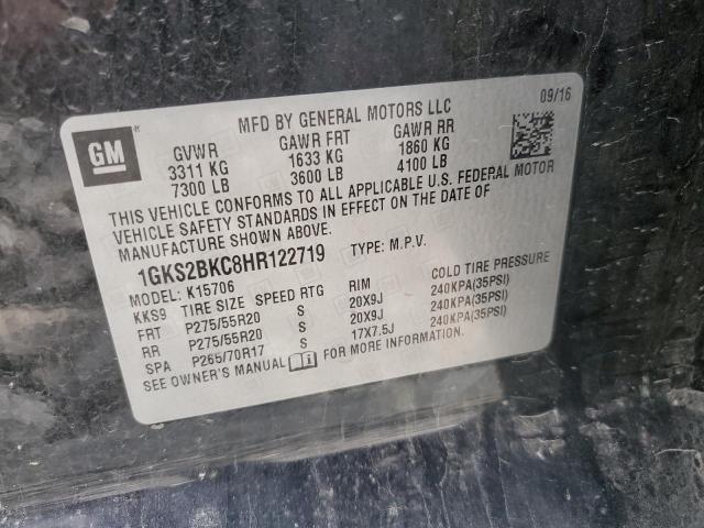 1GKS2BKC8HR122719 GMC YUKON SLT