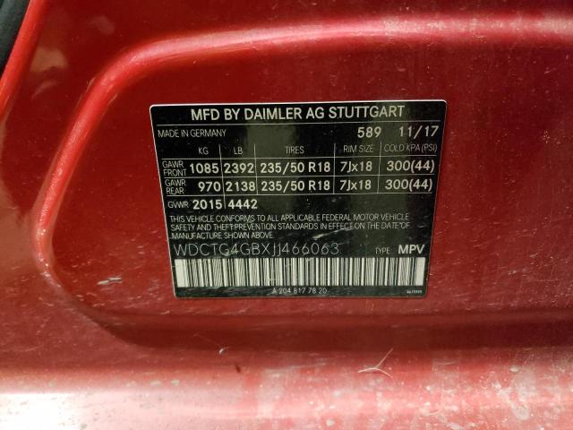 WDCTG4GBXJJ466063 Mercedes-Benz Gla 250 4matic