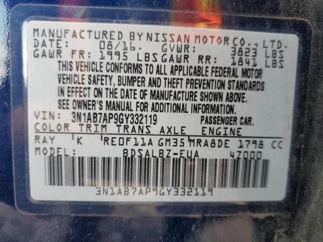 3N1AB7AP9GY332119 Nissan SENTRA S