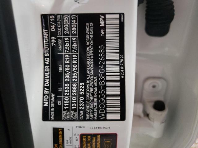 WDCGG5HB3FG426885 Mercedes-Benz GLK 350