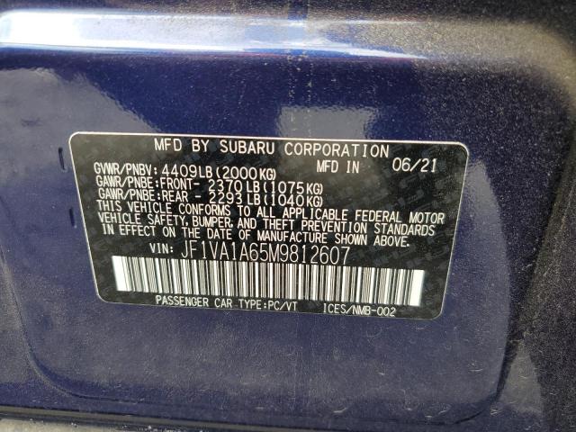 JF1VA1A65M9812607 Subaru WRX