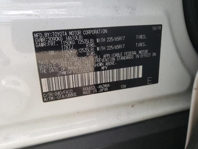JTMW1RFV1LD043290 Toyota Rav4 Xle
