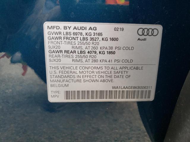 2019 AUDI E-TRON PRE - WA1LAAGE8KB006311