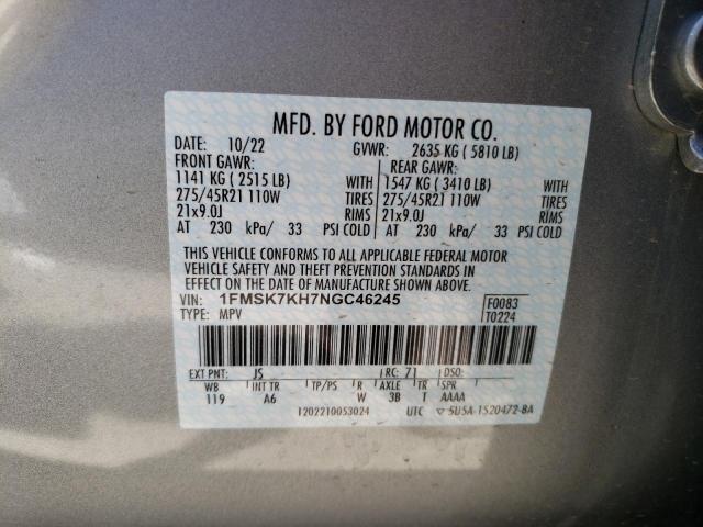1FMSK7KH7NGC46245 Ford Explorer St-line