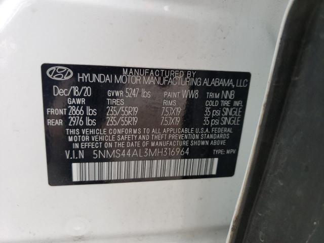 5NMS44AL3MH316964 Hyundai Santa Fe Limited