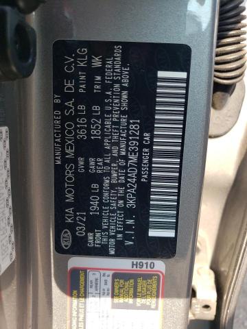 3KPA24AD7ME391281 KIA RIO LX