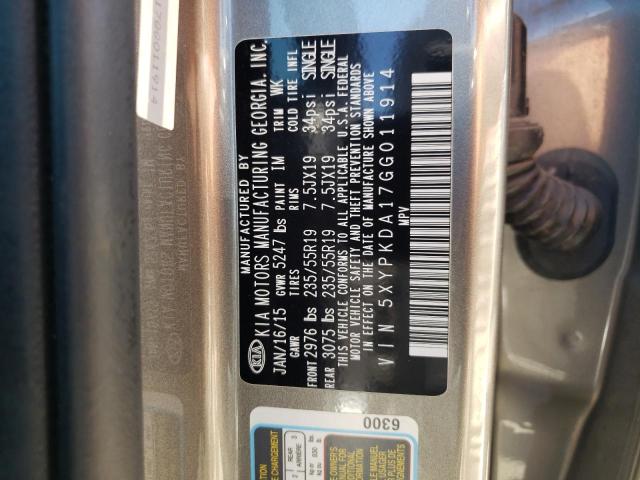 5XYPKDA17GG011914 KIA SORENTO SX