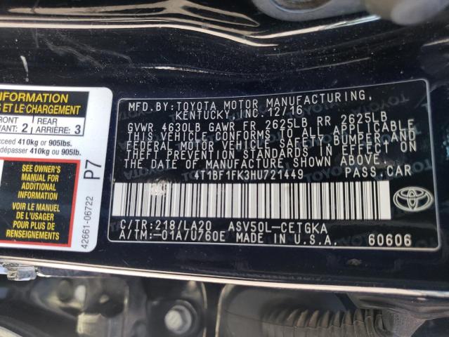 4T1BF1FK3HU721449 Toyota CAMRY LE