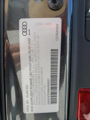 WAUC4CF56MA004931 Audi S5 Premium Plus