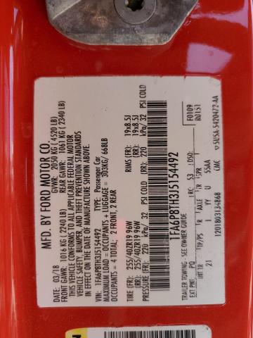 1FA6P8TH3J5154492 Ford MUSTANG