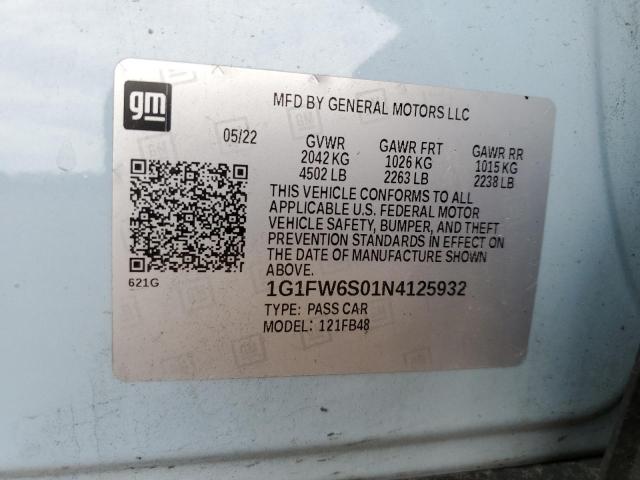 2022 CHEVROLET BOLT EV 1L 1G1FW6S01N4125932