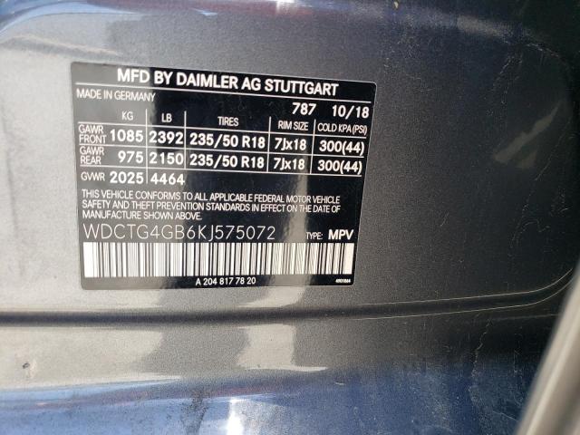 WDCTG4GB6KJ575072 Mercedes-Benz Gla 250 4matic