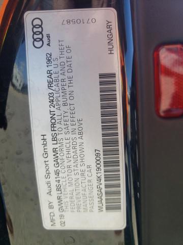 2019 AUDI TT RS WUAASAFV4K1900097