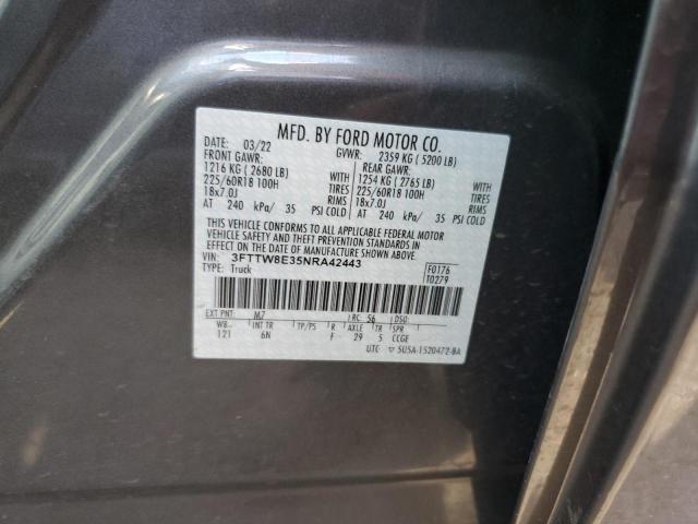 3FTTW8E35NRA42443 Ford Maverick Xl