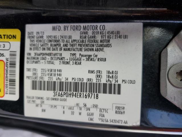 3FA6P0H94ER169718 Ford FUSION SE