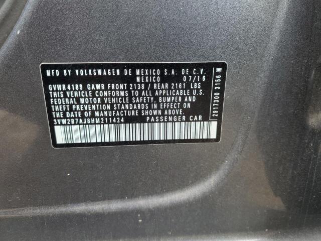 2017 VOLKSWAGEN JETTA S - 3VW2B7AJ8HM211424