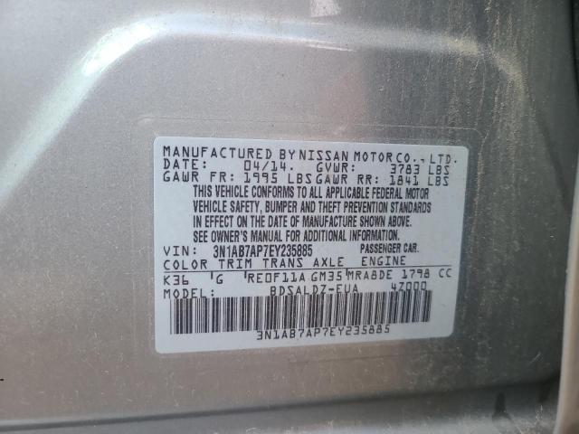 3N1AB7AP7EY235885 Nissan SENTRA S