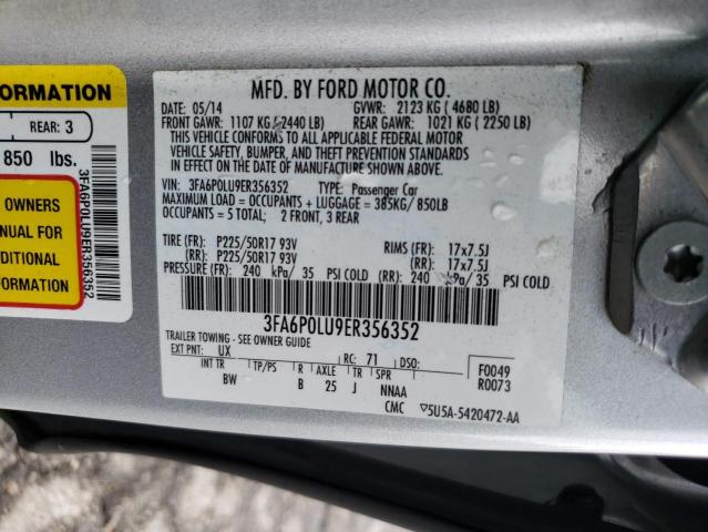 3FA6P0LU9ER356352 Ford Fusion Se Hybrid