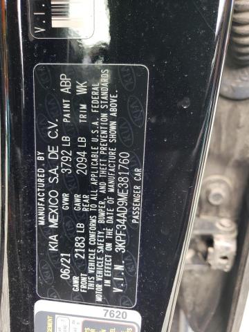 3KPF34AD9ME381760 KIA Forte Gt Line
