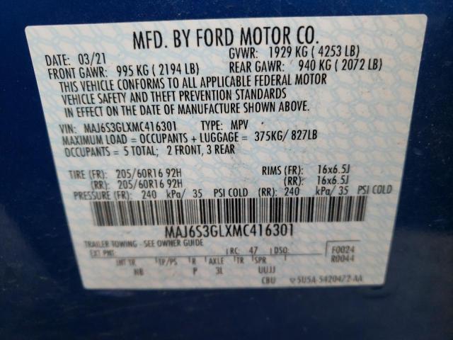 2021 FORD ECOSPORT MAJ6S3GLXMC416301
