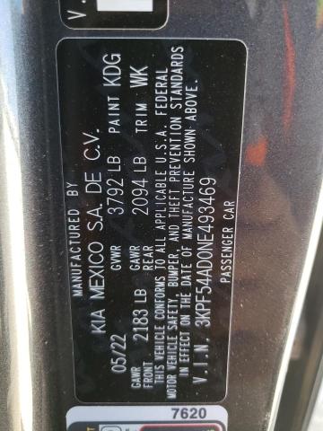 3KPF54AD0NE493469 KIA Forte Gt Line