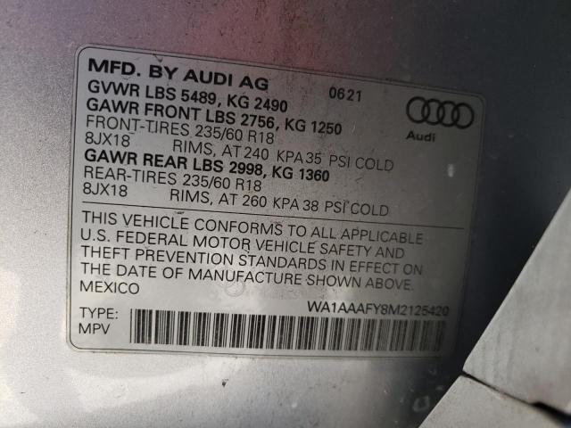 WA1AAAFY8M2125420 2021 AUDI Q5 - Image 13