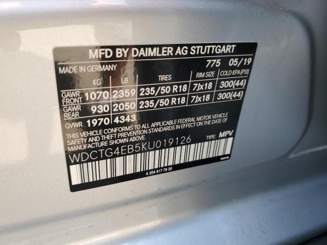 2019 MERCEDES-BENZ GLA 250 - WDCTG4EB5KU019126