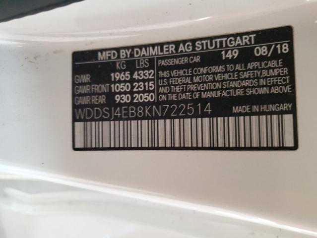 WDDSJ4EB8KN722514 Mercedes-Benz CLA 250