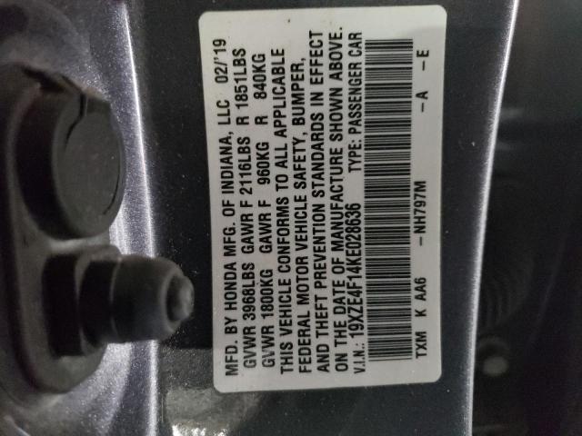 2019 HONDA INSIGHT LX 19XZE4F14KE028636
