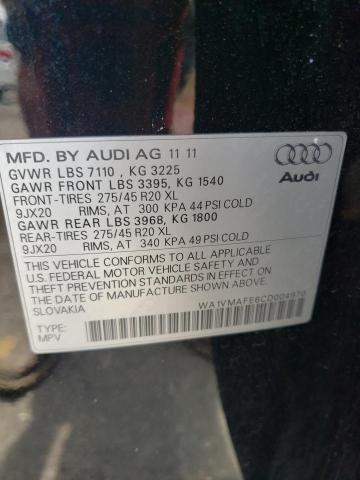 WA1VMAFE6CD004970 2012 AUDI Q7, photo no. 13