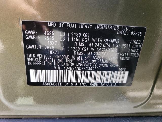 4S4BSANC8F3302831 Subaru Outback 2.5i Limited