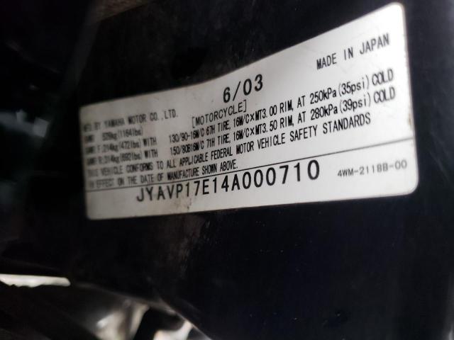 2004 YAMAHA XV1700 A JYAVP17E14A000710