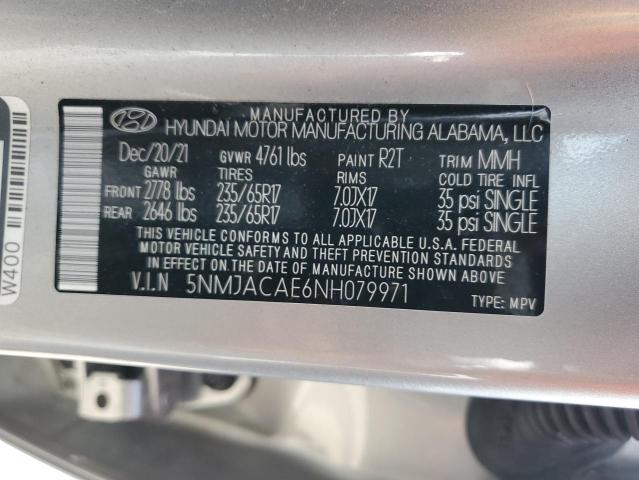 2022 Hyundai Tucson Se VIN: 5NMJACAE6NH079971 Lot: 63117423