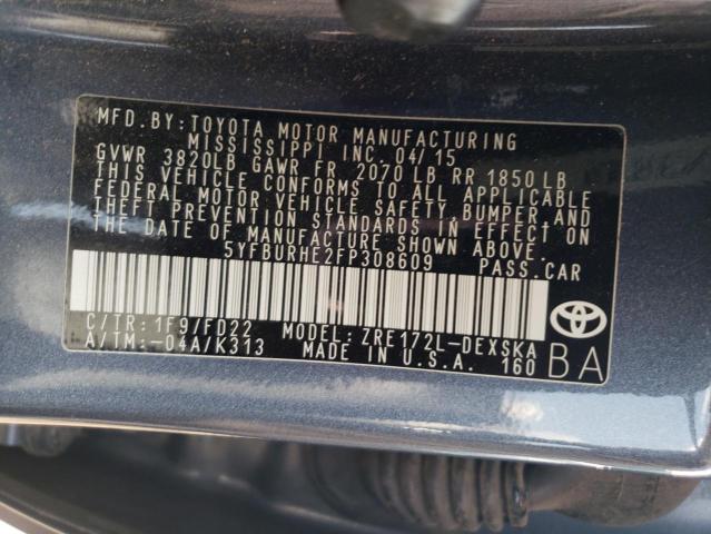 5YFBURHE2FP308609 Toyota COROLLA L