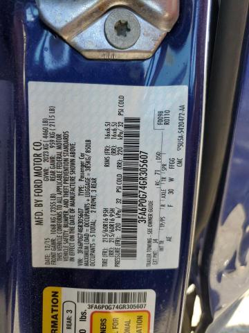 3FA6P0G74GR305607 Ford FUSION S