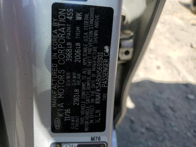 KNAFK5A80H5693931 KIA FORTE LX