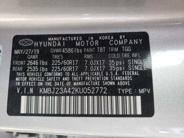 KM8J23A42KU052772 | 2019 HYUNDAI TUCSON SE