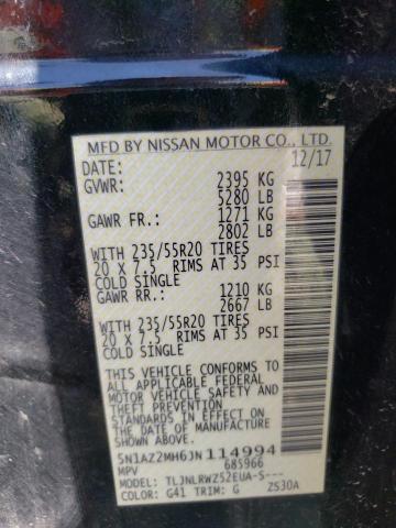 5N1AZ2MH6JN114994 Nissan MURANO S