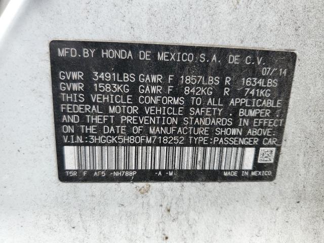 3HGGK5H80FM718252 Honda FIT EX