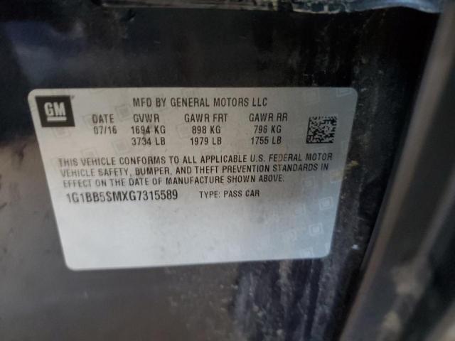 1G1BB5SMXG7315589 Chevrolet CRUZE LS