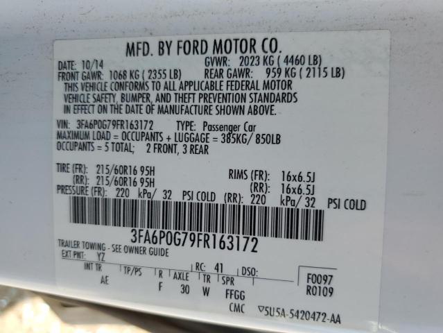 3FA6P0G79FR163172 Ford FUSION S