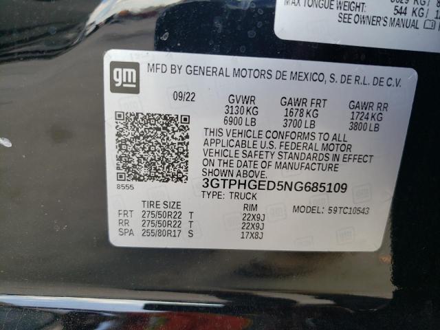 3GTPHGED5NG685109 GMC Sierra C1500 Denali