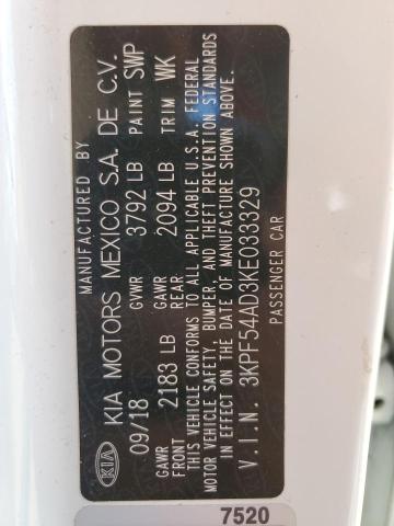3KPF54AD3KE033329 KIA FORTE EX