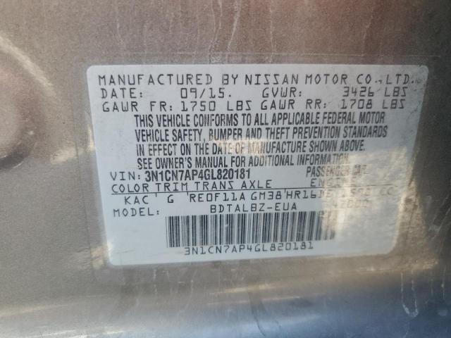 3N1CN7AP4GL820181 Nissan VERSA S