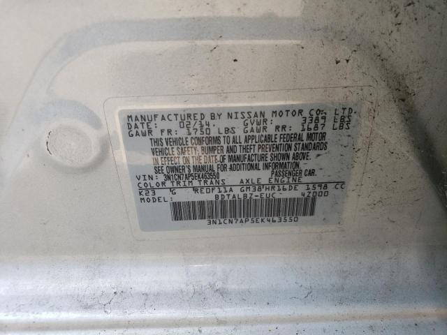 3N1CN7AP5EK463550 Nissan VERSA S