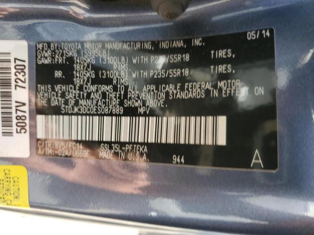 5TDJK3DC0ES087889 Toyota SIENNA LE