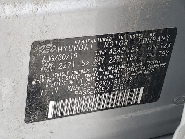 2019 HYUNDAI IONIQ - KMHC65LD2KU181973