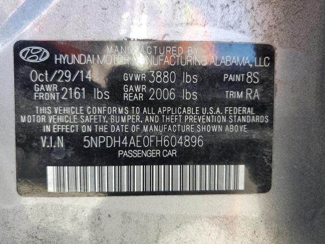 5NPDH4AE0FH604896 Hyundai ELANTRA SE