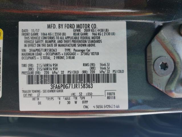 3FA6P0G71JR158363 Ford FUSION S